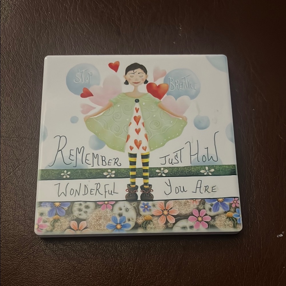 Inspirational Ceramic Tile with Heart Design